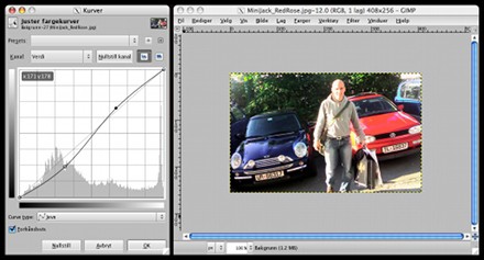 Gimp har god støtte for fotojustering